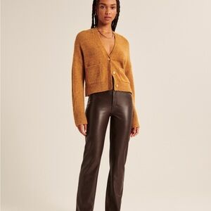 Abercrombie pleather straight leg ultra high rise pants!